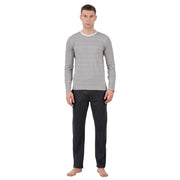 Men’s Cotton Knitted Nightwear (Striped Grey) | AR-1603