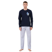 Men’s Cotton Nightwear Set (Navy Blue) | AR-1606