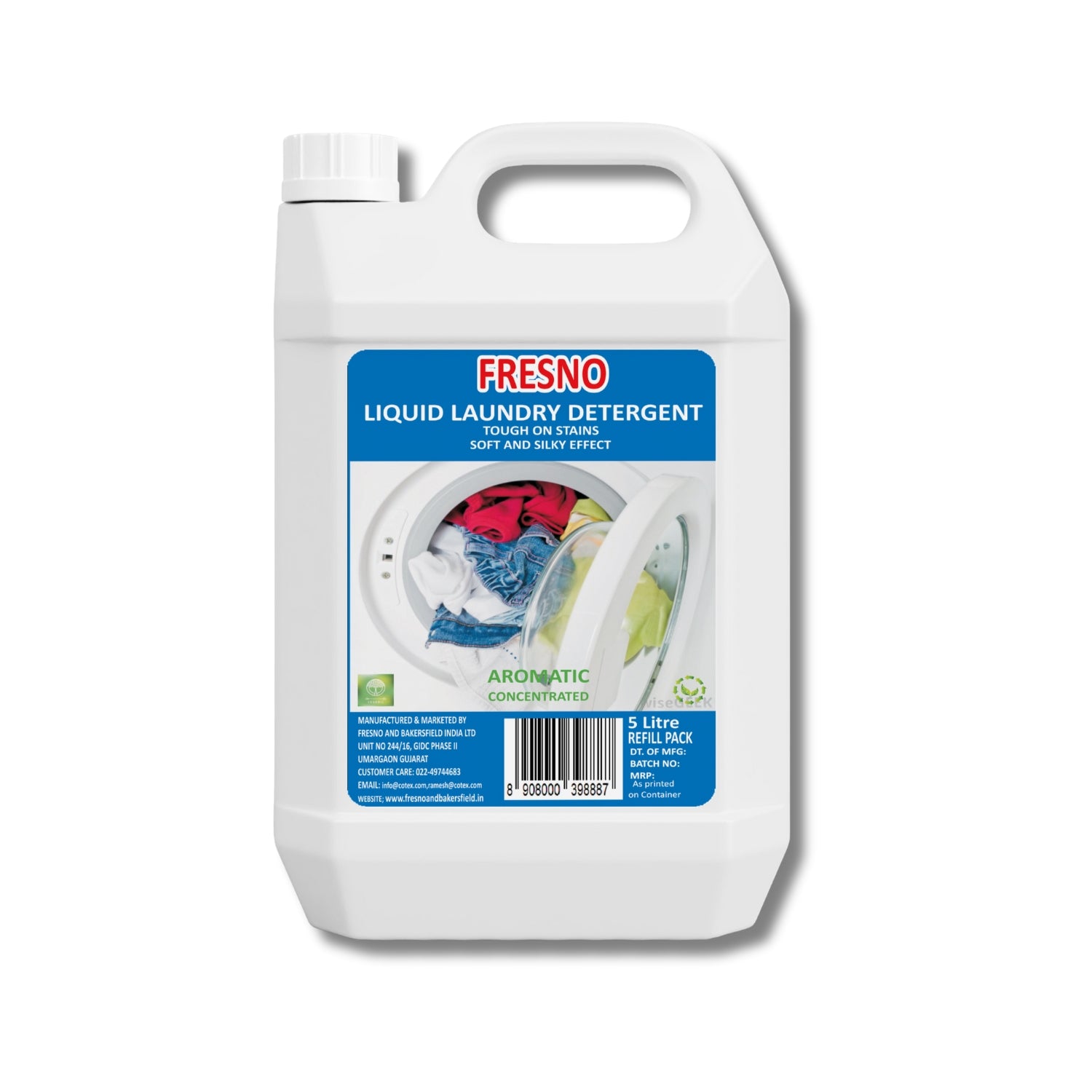 FRESNO Liquid Laundry Detergent | Natural Surfactant - Anti Bacterial – Hypoallergenic | 5000 ML