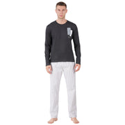 Men’s Cotton Nightwear Set (Grey & White) | AR-1605