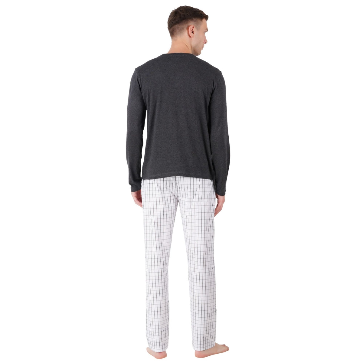 Men’s Cotton Nightwear Set (Grey & White) | AR-1605