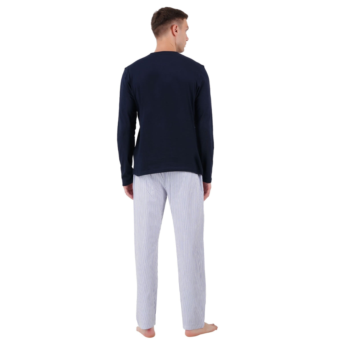 Men’s Cotton Nightwear Set (Navy Blue) | AR-1606