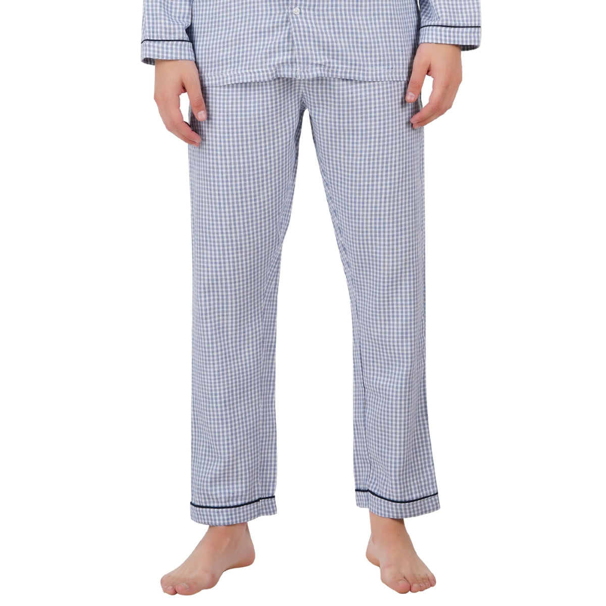 Men’s Cotton Woven Nightwear Set (Checkered Blue) | AR-1608