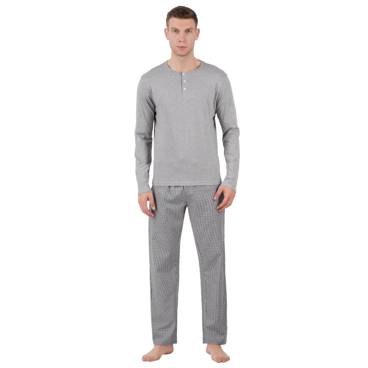 Men’s Cotton Knitted Nightwear (Goodnights in Grey) | AR-1601
