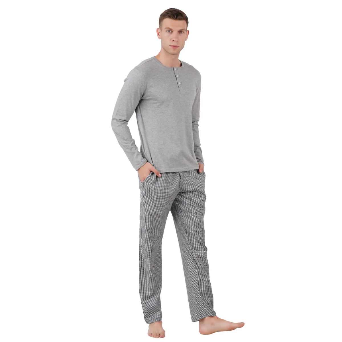 Men’s Cotton Knitted Nightwear (Goodnights in Grey) | AR-1601