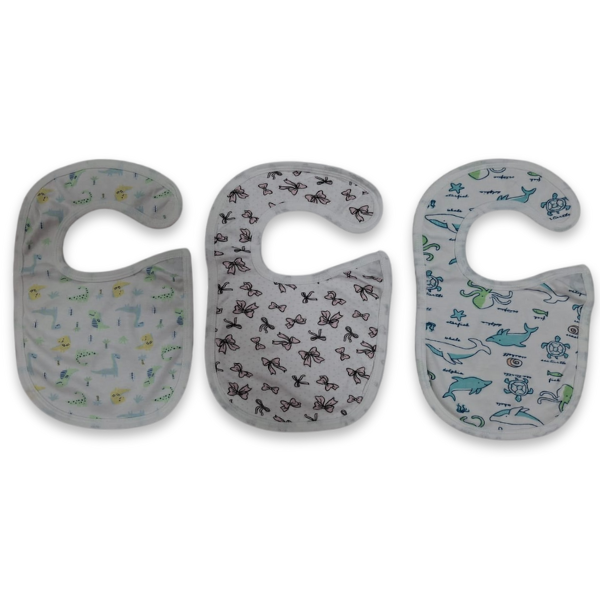 Organic Natural Bibs with Velcro | AL-3035 | Pack of 3