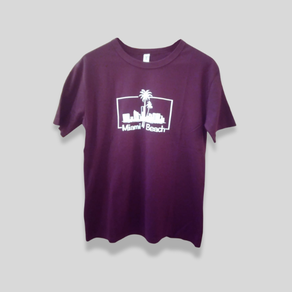 Unisex T-Shirt | AR-1506 | Miami Beach, Wine Color