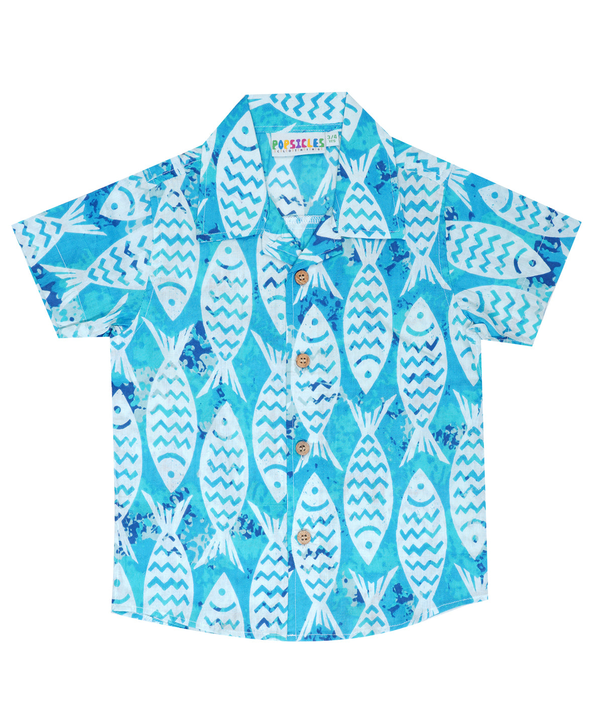 Blue Print Voile Boys Printed Shirt | PS-1002
