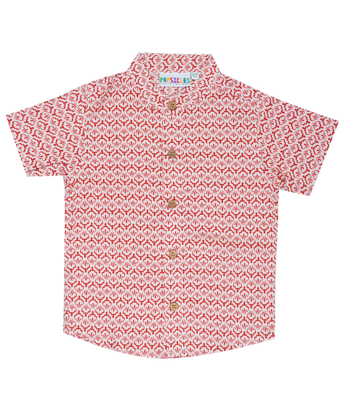 Red Rayon Boys Printed Shirt | PS-1015