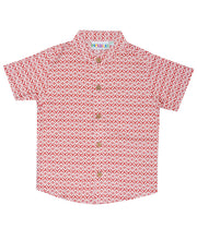 Red Rayon Boys Printed Shirt | PS-1015