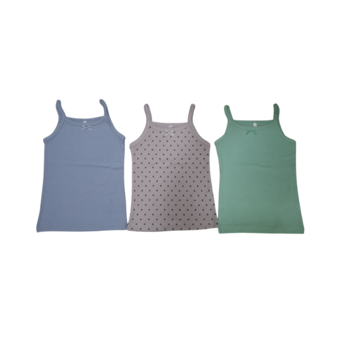 Girl’s Singlet | SK-101 | 100% Cotton, 1×1 RIB, 170 GSM | 3 piece pack | Blue, Purple & Green