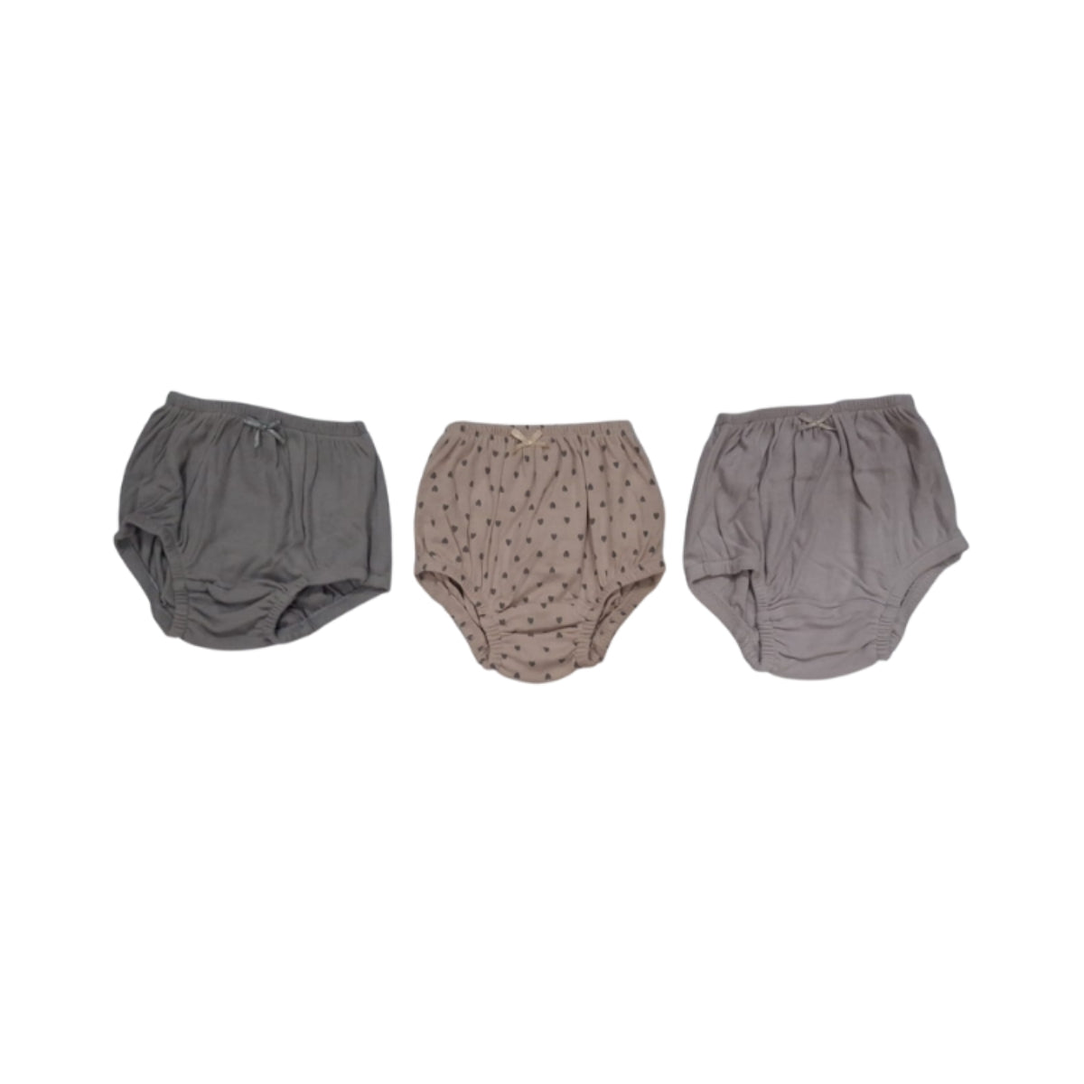 Girl's Brief | SK-504 | 100% Cotton, 1x1 RIB, 170 GSM | 3 piece pack | Purple, Brown with pattern & Grey