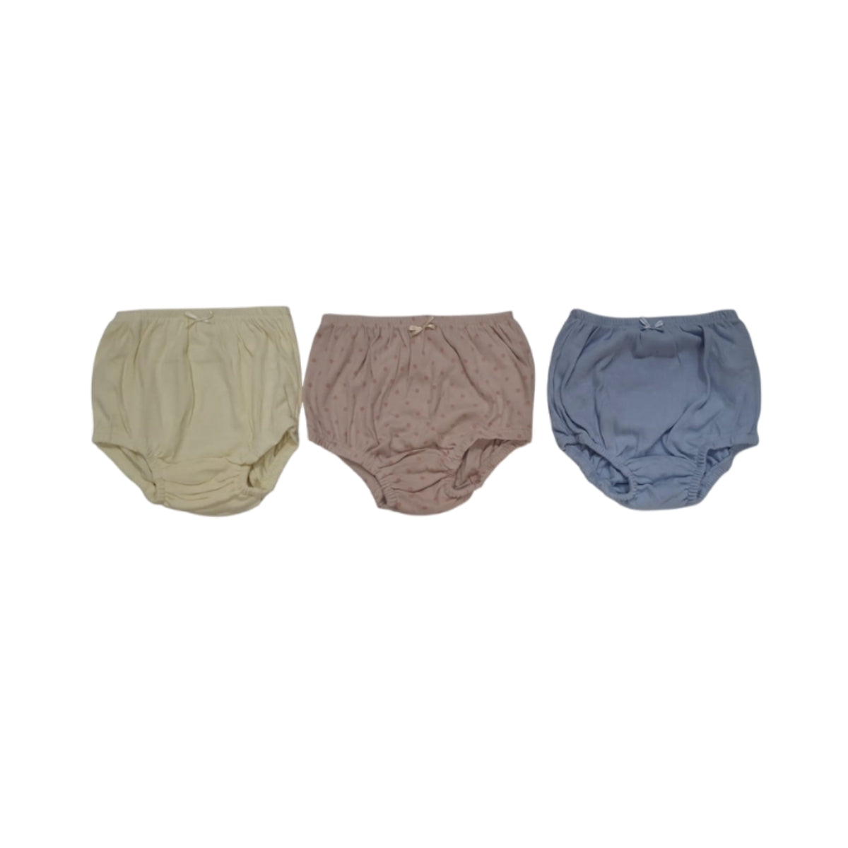 Girl's Brief | SK-503 | 100% Cotton, 1x1 RIB, 170 GSM | 3 piece pack | Blue, Yellow & Brown with Pattern