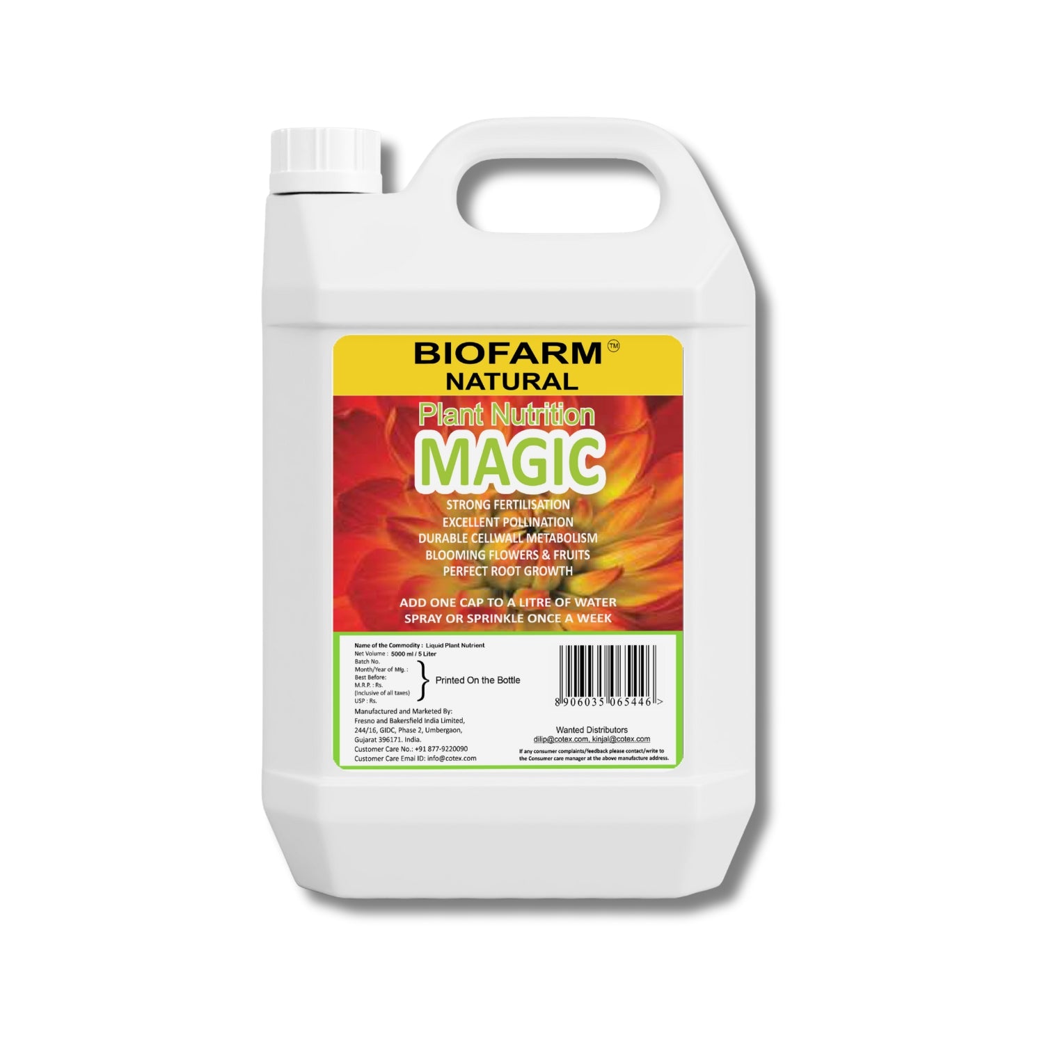 Plant Growth Enhancer Liquid BioFarm Plant Magic 5 Litre