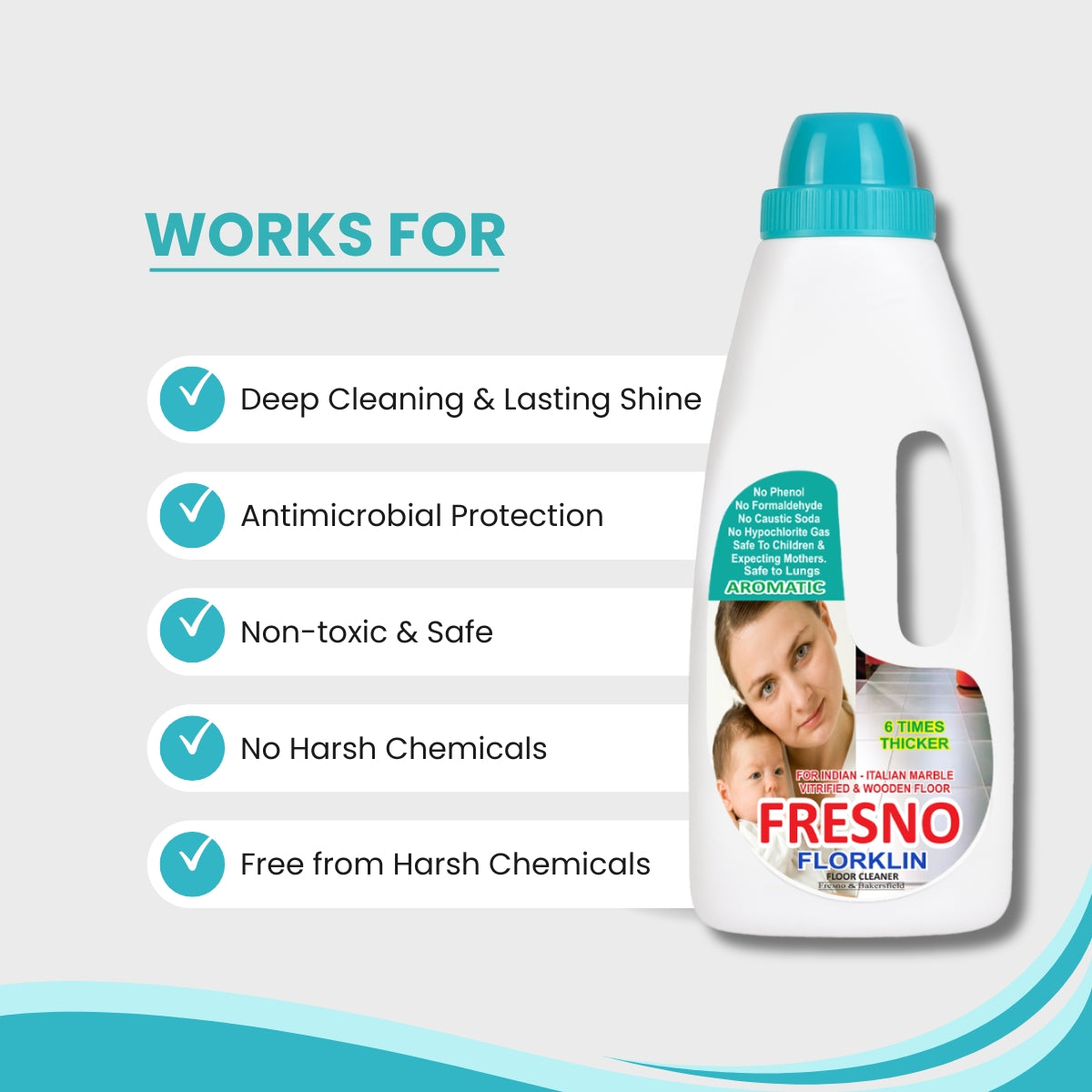 Fresno Aromatic FloorKlin | Natural Product | Marble – Granite – Ceramic | Floor Cleaning & Shining