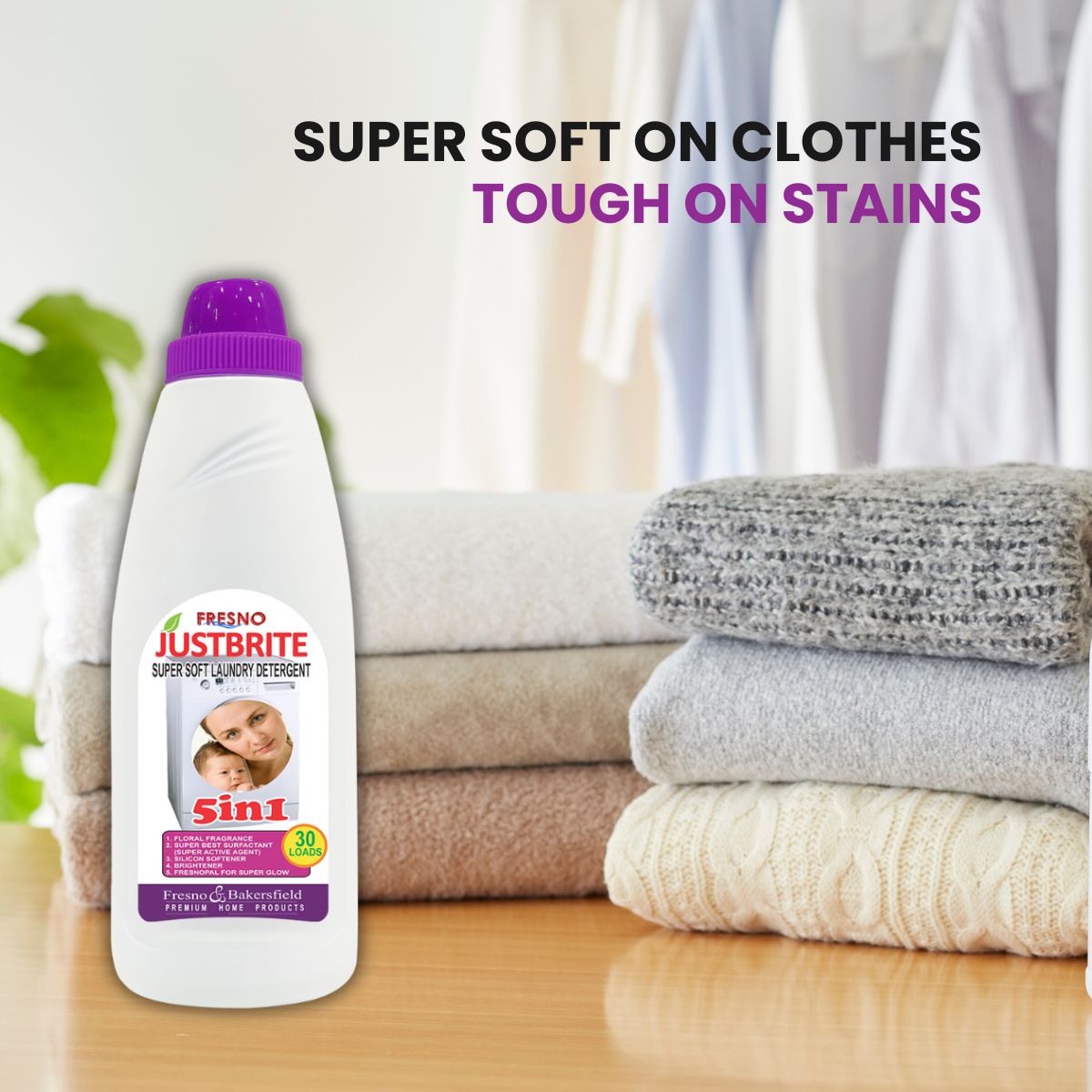 Fresno JustBrite Super Soft Laundry Detergent