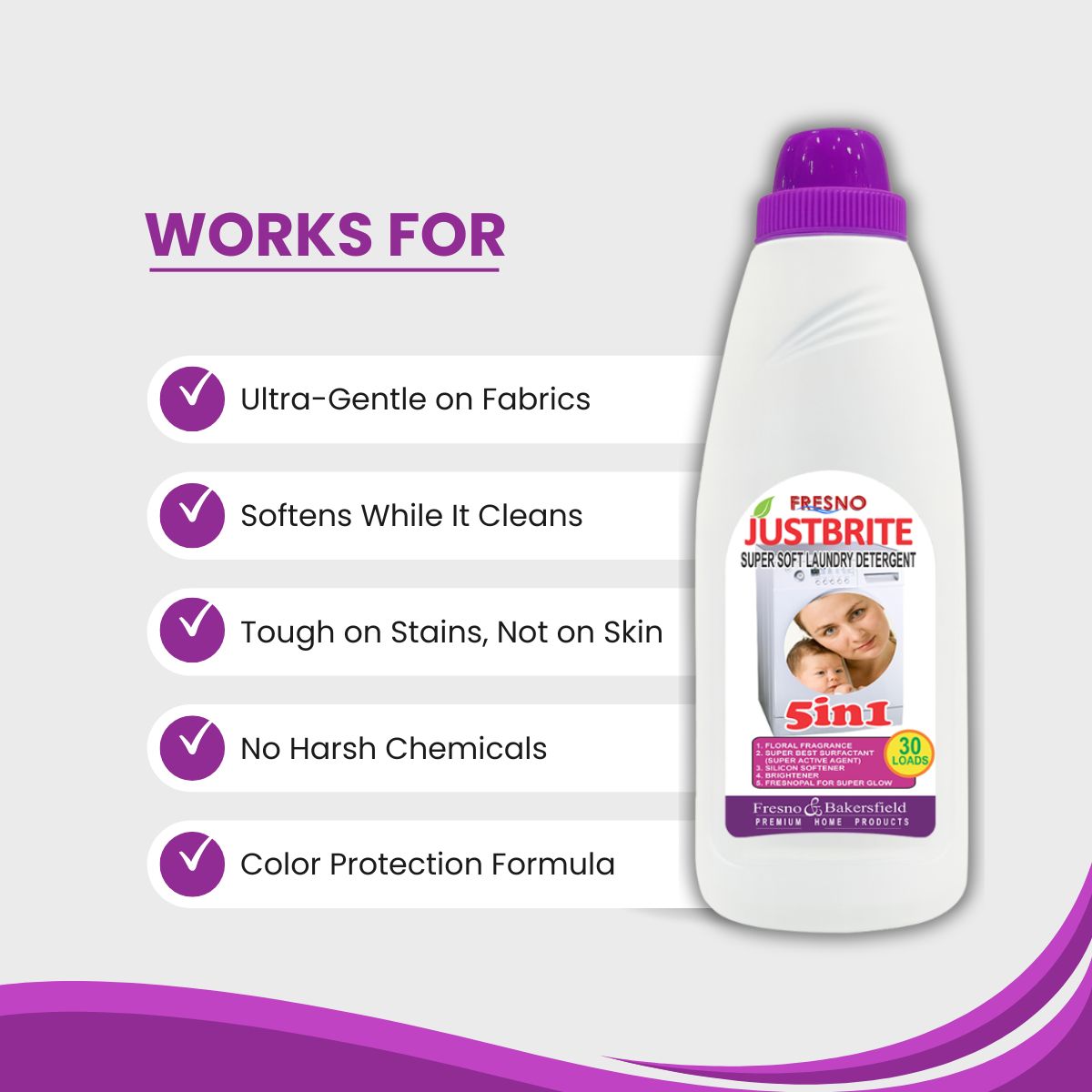 Fresno JustBrite Super Soft Laundry Detergent