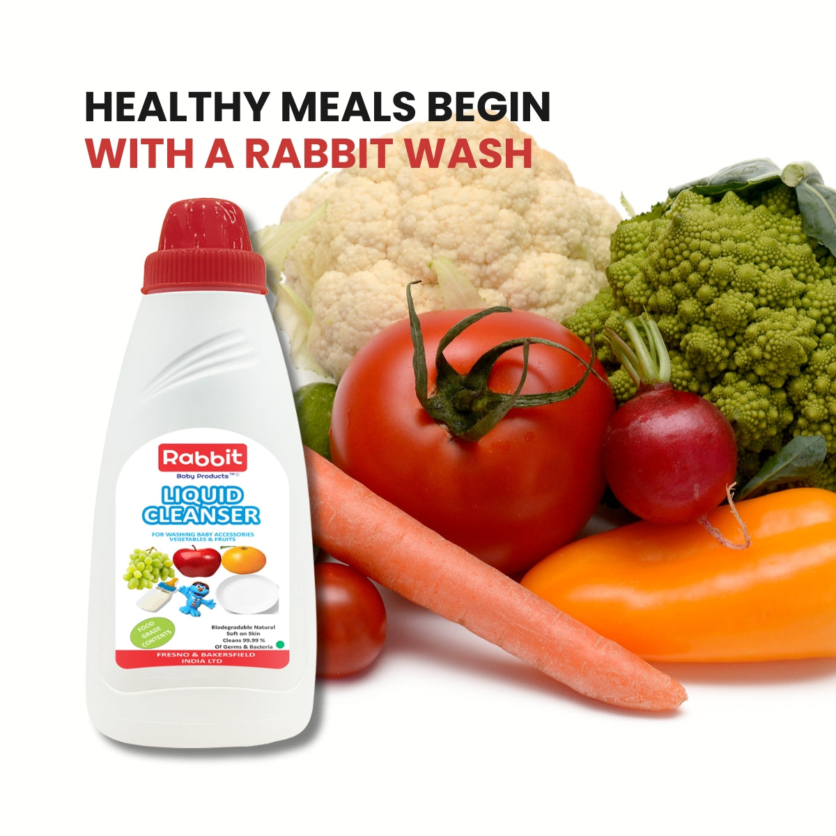 Rabbit Toy & Vegetable Liquid Cleanser
