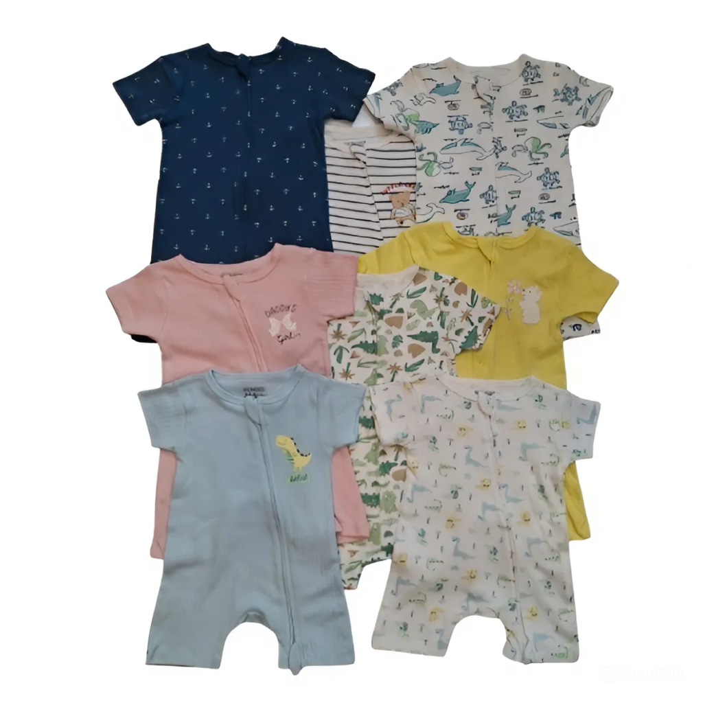 Baby Short Footie Onesies | 100% Organic Cotton - Soft Interlock - Oekotex Switzerland Certified | AL - 3101